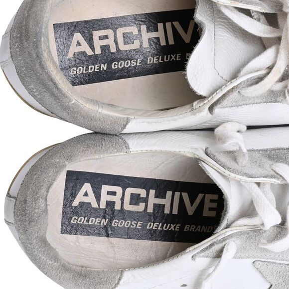 Golden Goose Super-Star with Gray Suede Star and Heel Tab Sneakers in White - Picture 11 of 11